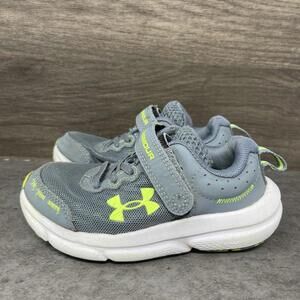 Under Armour BPS Assert 10 Shoes Kids Size 11 Toddler Grey Green